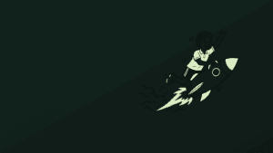 A figure riding a rocket — the Sport in Denmark illustration for platform releases.